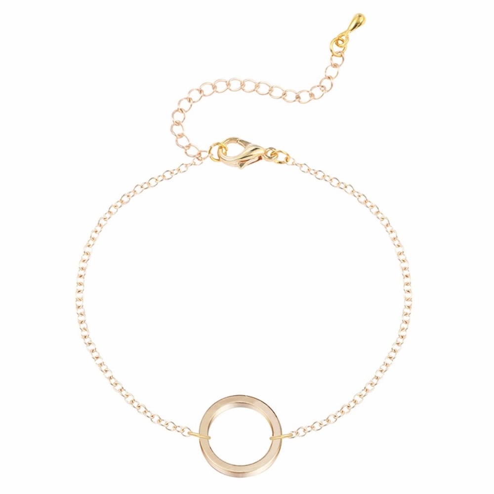 Gold 'Karma' Open Circle Dainty Minimal Bracelet